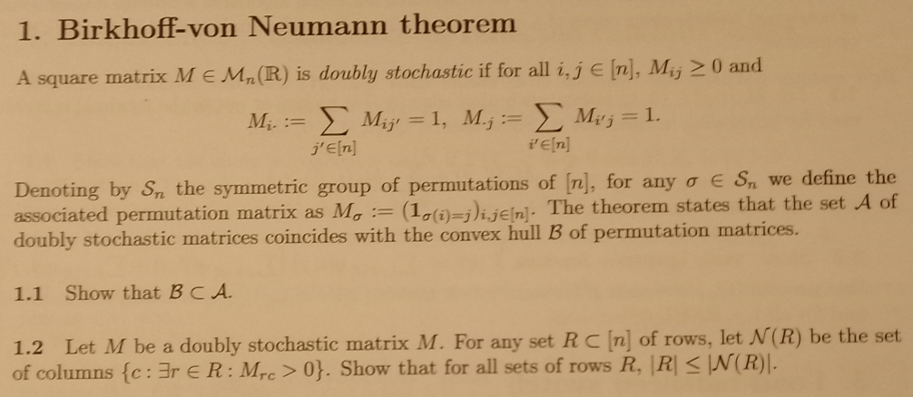 Neumann Math Théorème de Birkhoff-von Neumann - Math'φsics